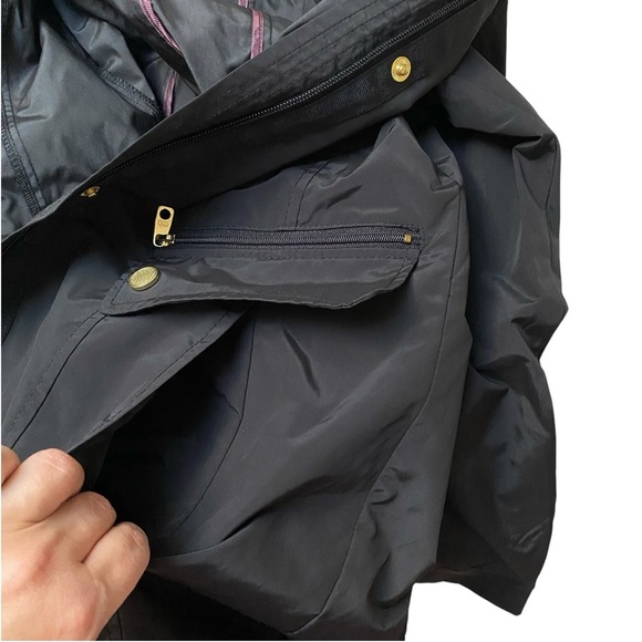 Cole Haan Signature Back Bow Packable Hooded Raincoat – Black XS - Picture 14 of 16